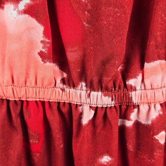 Hurley Size XL "Riley" Dress Adj. Spaghetti Strap Red Pink Elastic Waist NWT - Picture 6 of 16